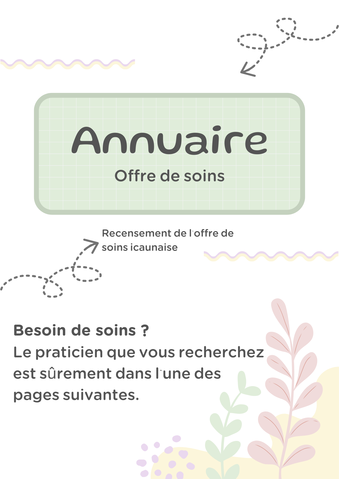 Couverture de l'annuaire de l'offre de soin icaunaise.