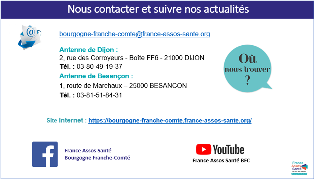 Contacter et suivre les actualités de France Asso Santé