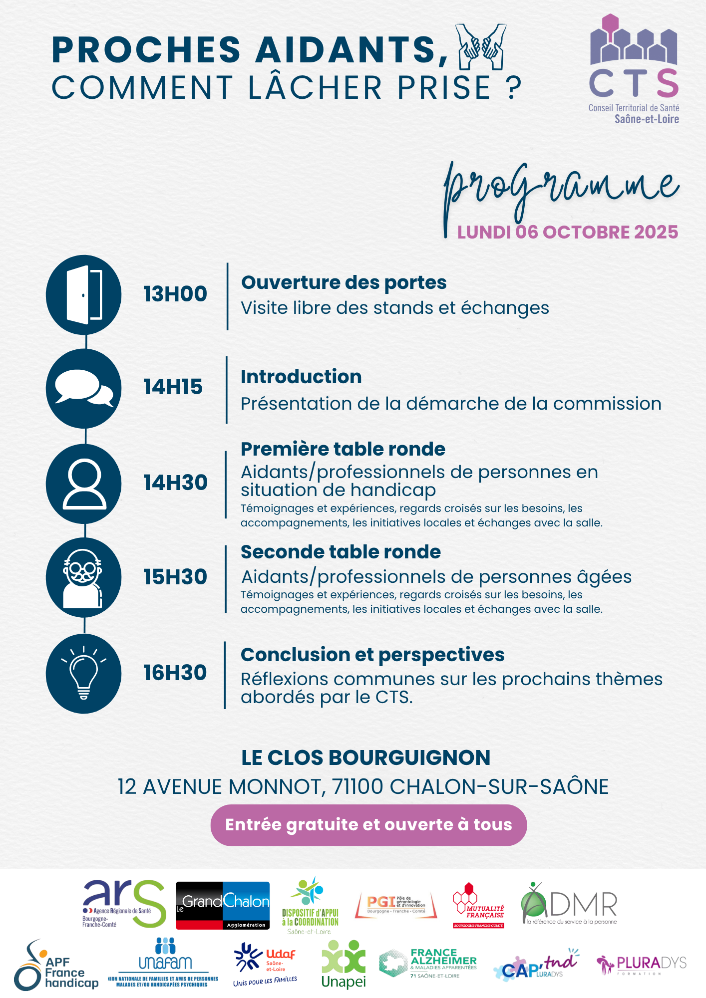 Conférence proche aidant le 6 octobre 2025 à Chalon-sur-Saône