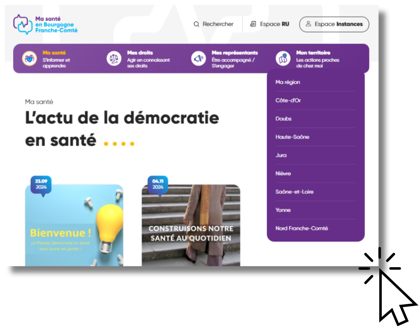Nouvel onglet "Territoires"