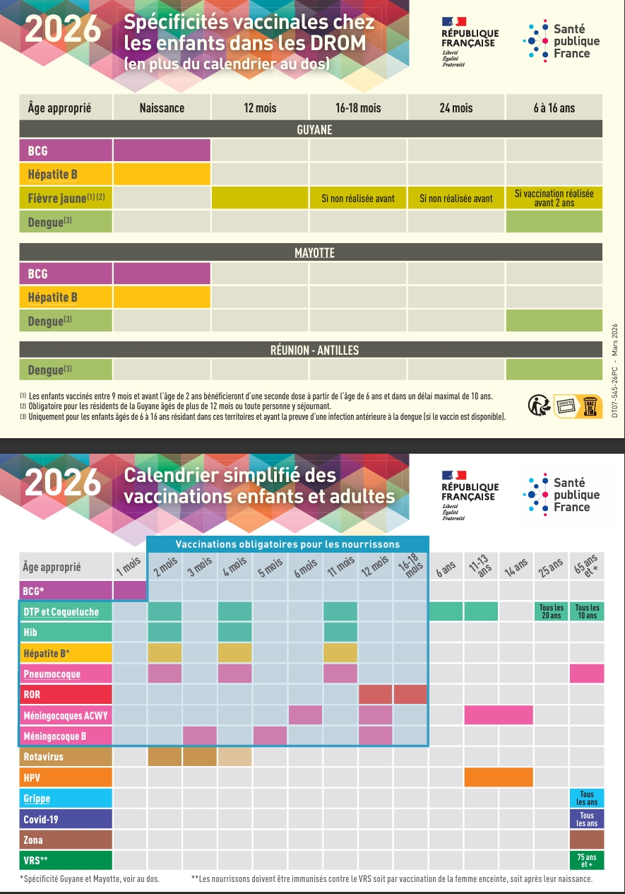Calendrier vaccinal 2026