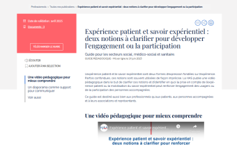 La HAS clarifie les notions d’expérience patient et de savoir expérientiel
